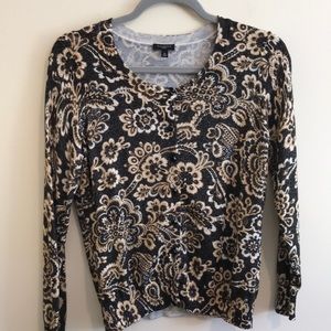NWOT Talbots Festive Floral Cardigan